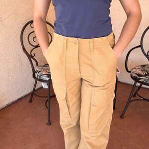 Vans Women's Wide Leg Cargo Pants in Tan